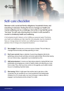 self-care checklist
