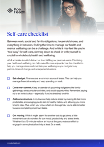 self-care checklist